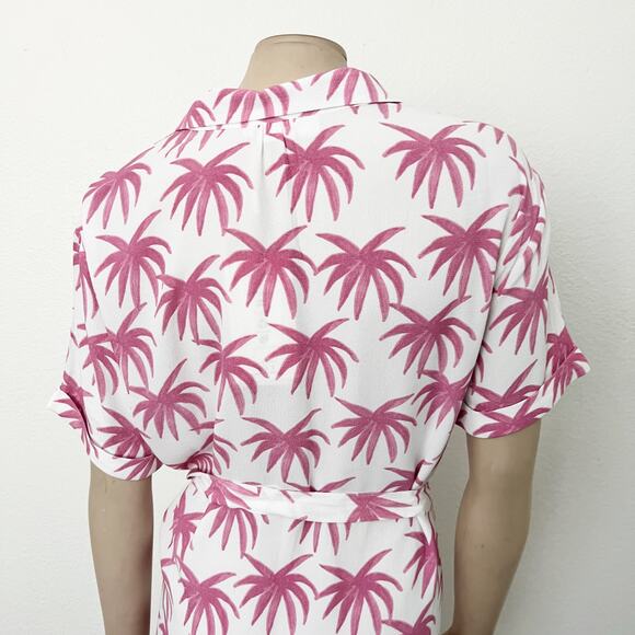 [Anthropologie] x Fabienne Chapot Pink Pretty Palms Boyfriend Cara Dress NWT 12 - Picture 4 of 11